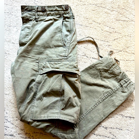 RRL Ralph Lauren Double RL - Olive Cargo pants with fly buttons, side loops 30 - Picture 1 of 15